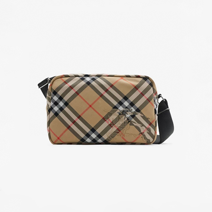 burberry ekd check fabric crossbody bag